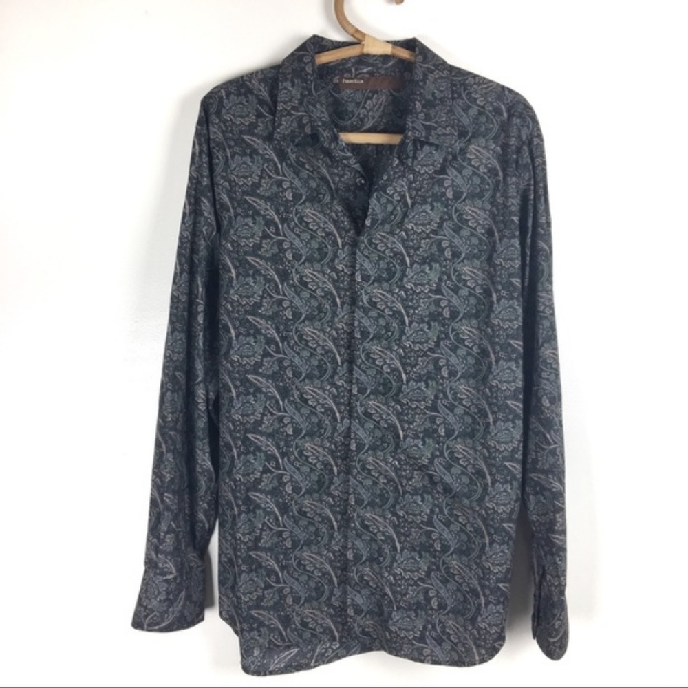 Perry Ellis men’s button up paisley shirt XL